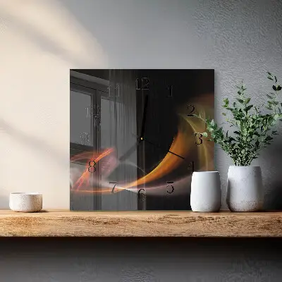 Moderne wandklok glas vierkant Abstractie