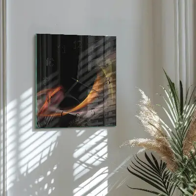 Moderne wandklok glas vierkant Abstractie