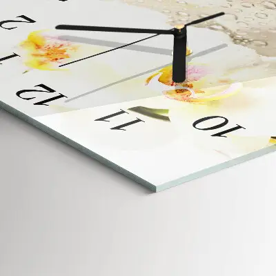 Decoratieve glazen klok vierkant Orchidee