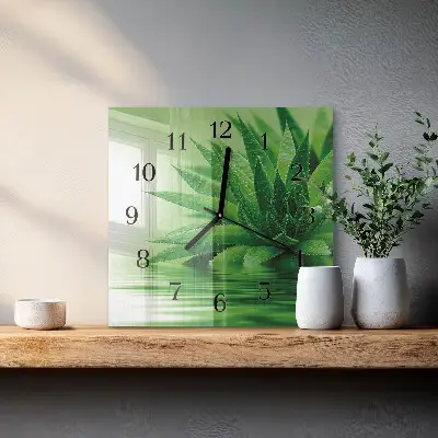 Decoratieve glazen klok vierkant Aloë