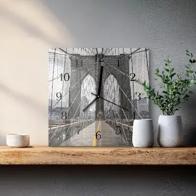 Decoratieve glazen klok vierkant Brooklynbrug