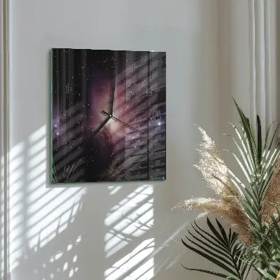 Vierkante glas klok Kosmos