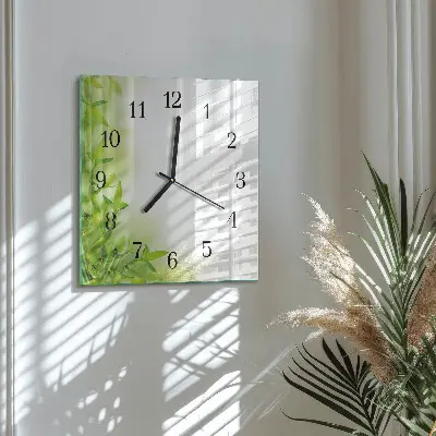 Moderne wandklok glas vierkant Natuur