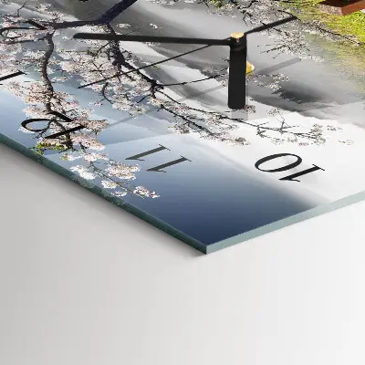 Decoratieve glazen klok vierkant Lente