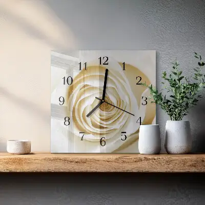 Moderne wandklok glas vierkant Roos