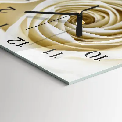 Moderne wandklok glas vierkant Roos