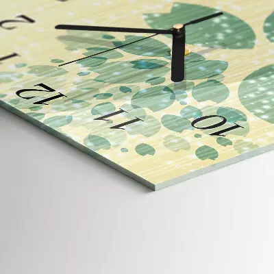 Vierkante glazen wandklok Abstractie