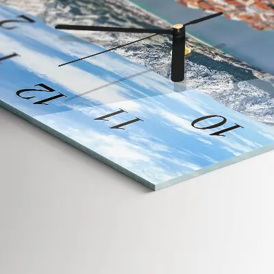 Moderne wandklok glas vierkant Baai