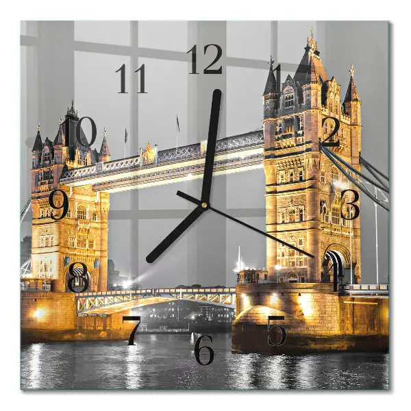 Vierkante glazen klok Tower bridge
