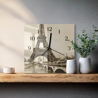 Decoratieve glazen klok vierkant Parijs