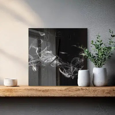 Vierkante glas klok Rook
