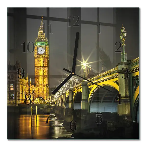 Moderne wandklok glas vierkant Londen