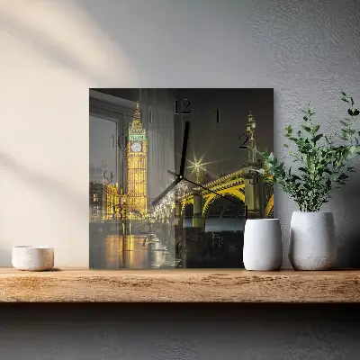 Moderne wandklok glas vierkant Londen