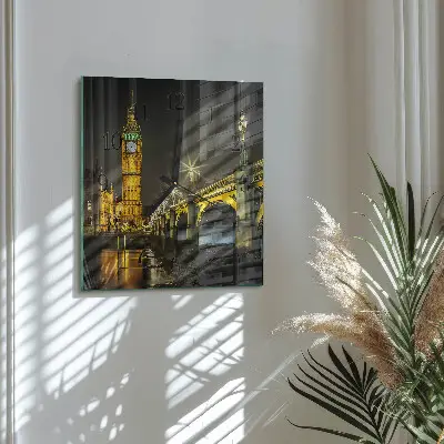 Moderne wandklok glas vierkant Londen