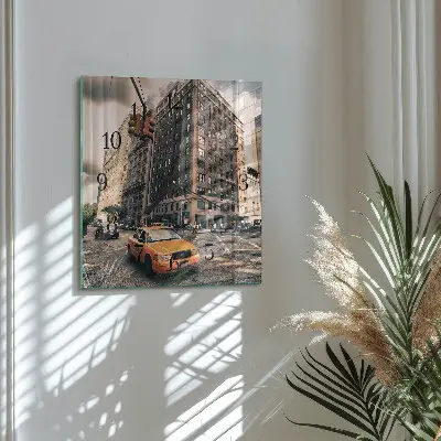 Vierkante glas klok Taxi