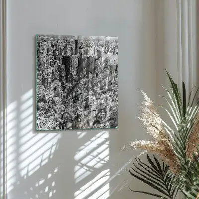 Vierkante glazen wandklok Horizon
