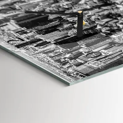 Vierkante glazen wandklok Horizon