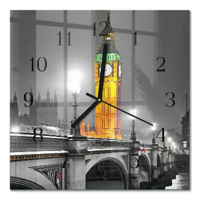 Moderne wandklok glas vierkant Big ben