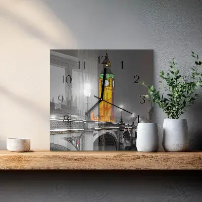 Moderne wandklok glas vierkant Big ben