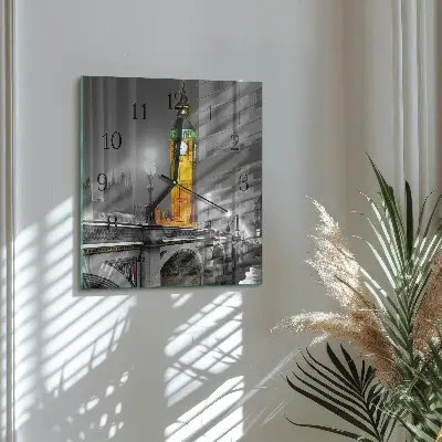 Moderne wandklok glas vierkant Big ben
