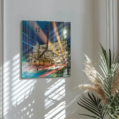 Vierkante glazen klok Licht