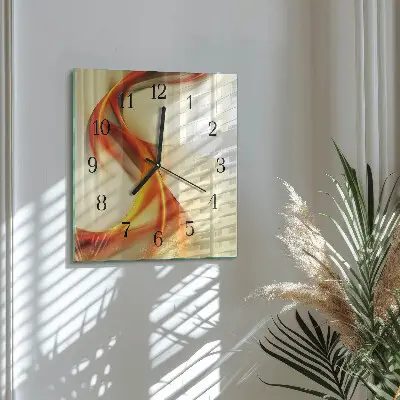 Moderne wandklok glas vierkant Abstractie