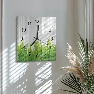 Vierkante glas klok Gras