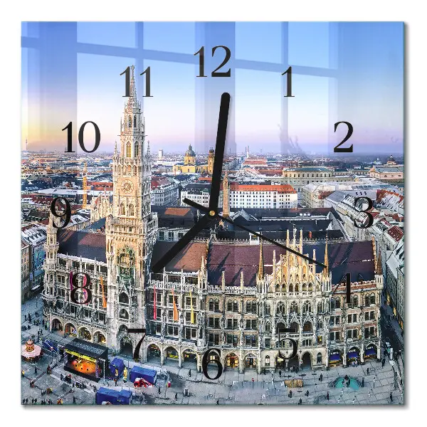 Moderne wandklok glas vierkant Horizon