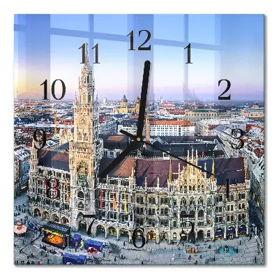 Moderne wandklok glas vierkant Horizon