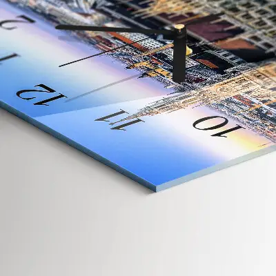 Moderne wandklok glas vierkant Horizon