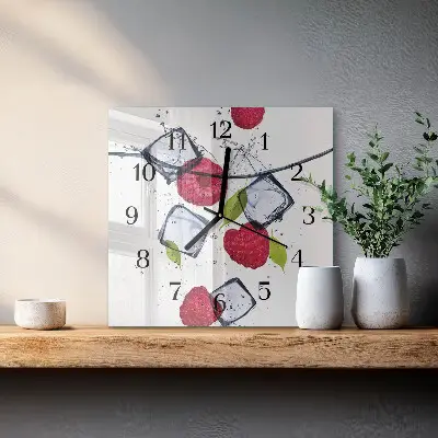 Decoratieve glazen klok vierkant Frambozen