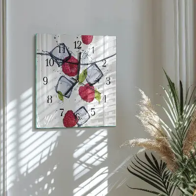 Decoratieve glazen klok vierkant Frambozen