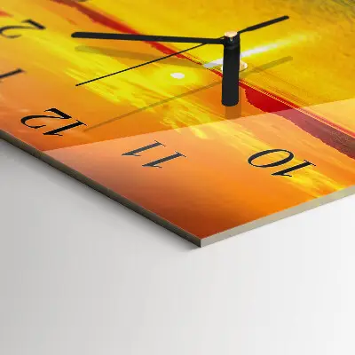 Vierkante glazen klok Zonsondergang