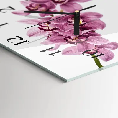 Decoratieve glazen klok vierkant Orchidee
