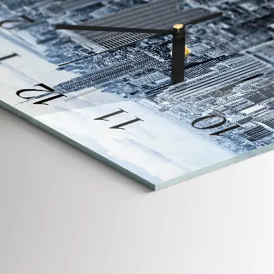 Moderne wandklok glas vierkant Stad
