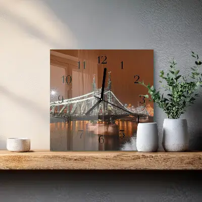 Vierkante glas klok Brug