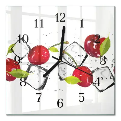 Moderne wandklok glas vierkant Kersenijs