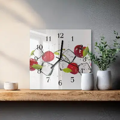Moderne wandklok glas vierkant Kersenijs