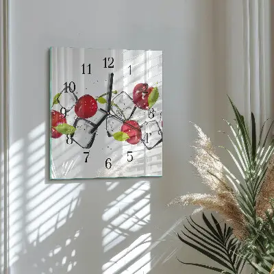 Moderne wandklok glas vierkant Kersenijs