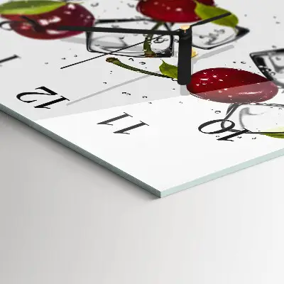 Moderne wandklok glas vierkant Kersenijs