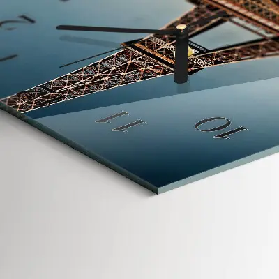 Moderne wandklok glas vierkant Eiffeltoren