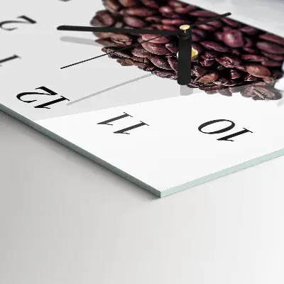 Vierkante glazen klok Koffiebonen