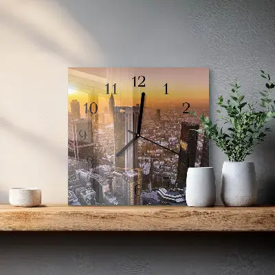 Vierkante glas klok Zonsondergang