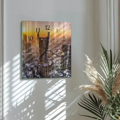 Vierkante glas klok Zonsondergang
