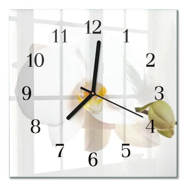 Decoratieve glazen klok vierkant Orchidee