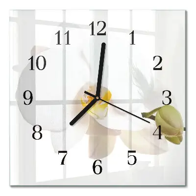 Decoratieve glazen klok vierkant Orchidee