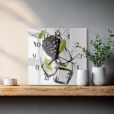 Moderne wandklok glas vierkant Braam