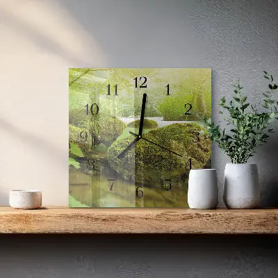 Decoratieve glazen klok vierkant Natuur