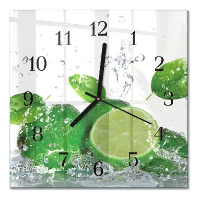 Moderne wandklok glas vierkant Calciumcarbonaat