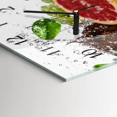 Decoratieve glazen klok vierkant Fruit